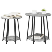 Mesa Lateral 2 pcs Gris Sonoma de Madera y Metal V4252 Vetonek