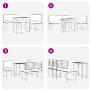 4-Piece Solid Acacia Wood Garden Dining Set V2256 Vetonek