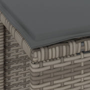 Conjunto de Comedor de Jardín de 3 Piezas con Cojines en Gris de Poliratán y Acacia V0124 Vetonek