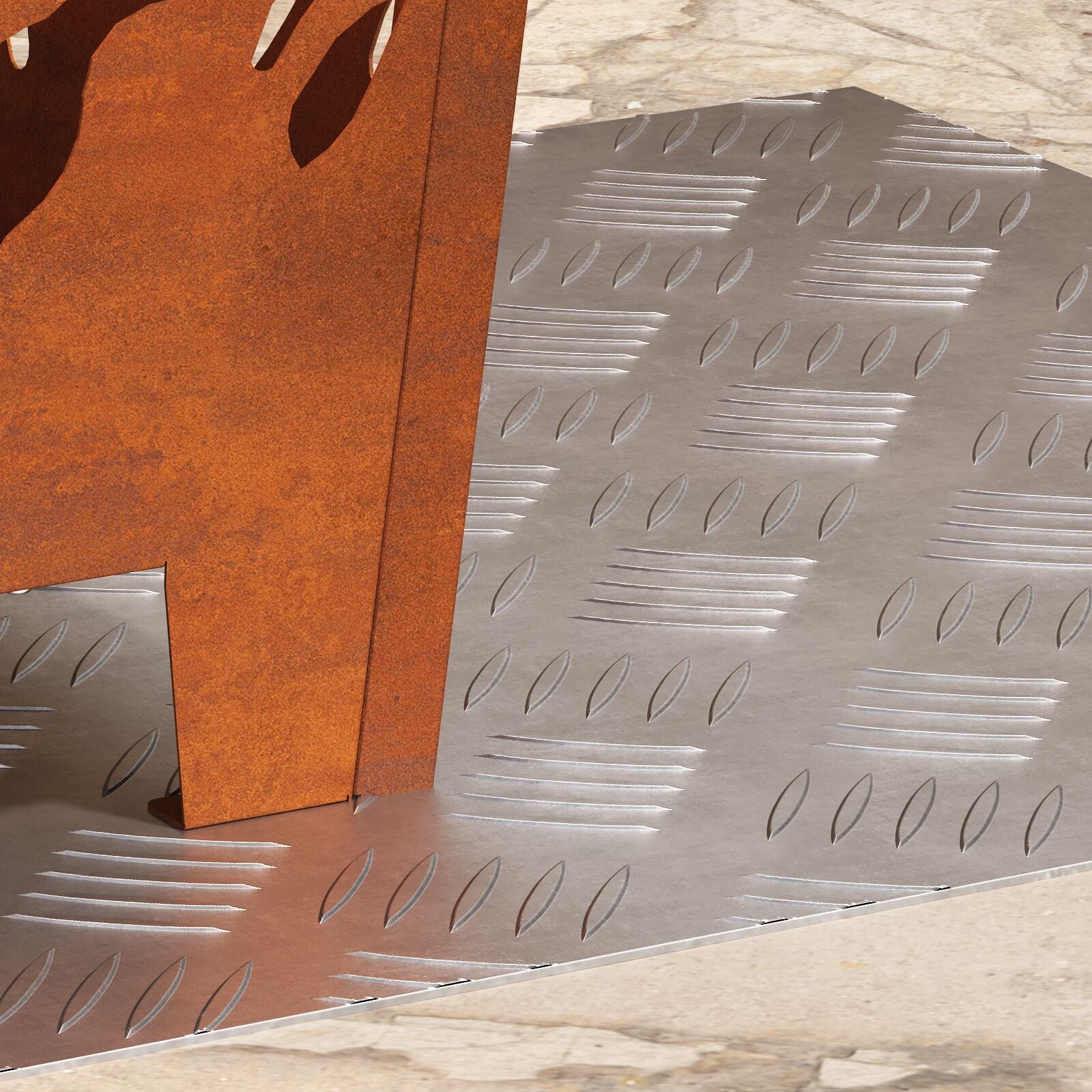 Plaques en aluminium avec motif losange de 2 pièces Antidérapantes 50x50 cm V7509 Vetonek