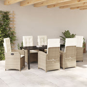 2-Piece Garden Dining Set with Cushions in Beige Polyester Rattan V2065 Vetonek