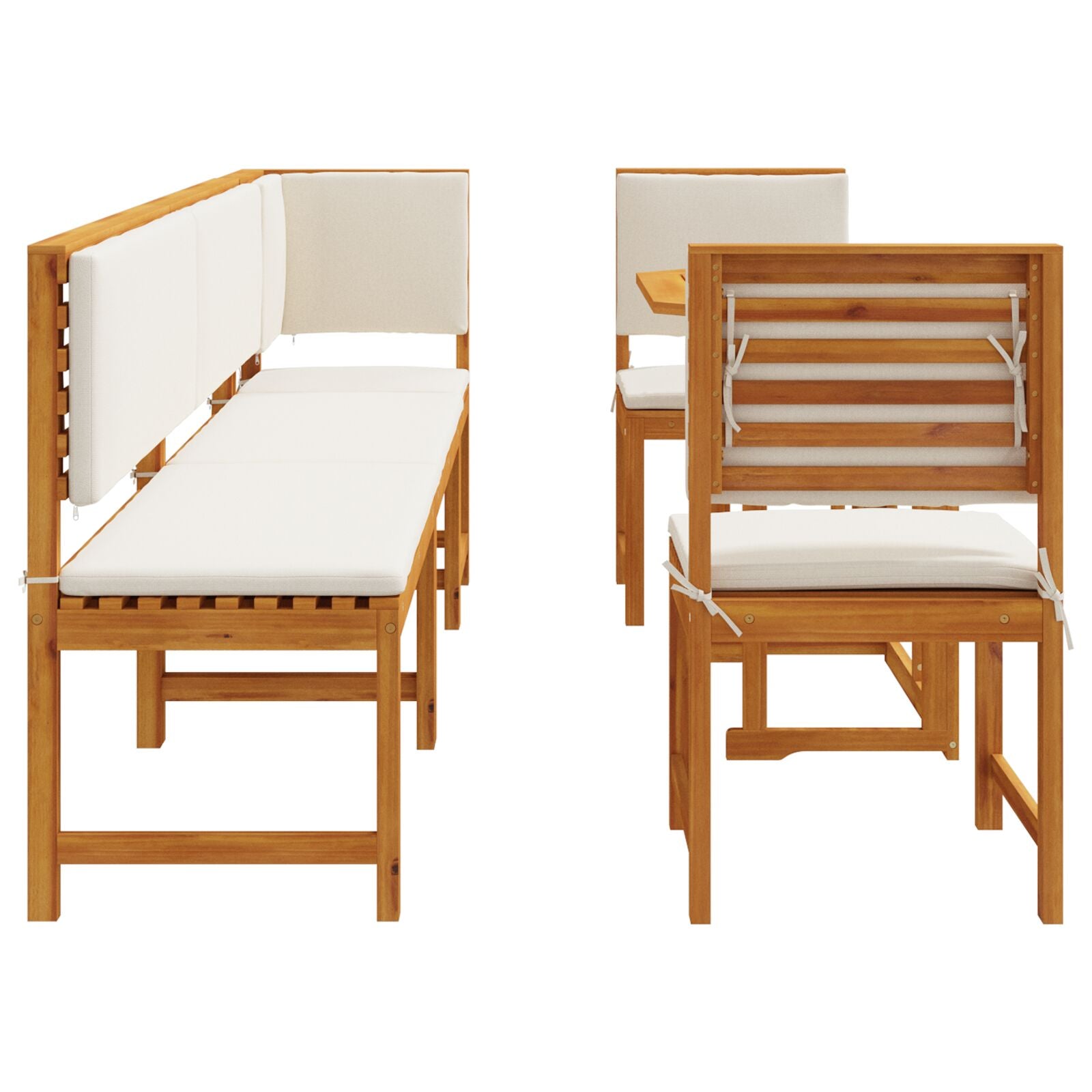 6-Piece Garden Dining Set with Solid Acacia Wood Cushions V2294 Vetonek