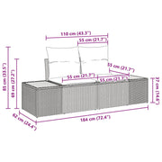 Conjunto de sofá de jardín de 4 piezas con cojines Gris Ratán Poli V8192 Vetonek