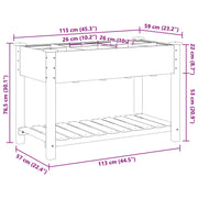 Jardín Planter con Rejillas 115x59x76 cm Madera Sólida de Pino V0685 Vetonek