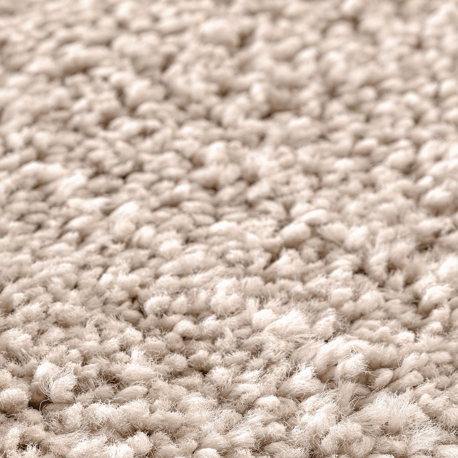 Alfombra Shaggy con respaldo de látex Crema ø90 cm V9110 Vetonek