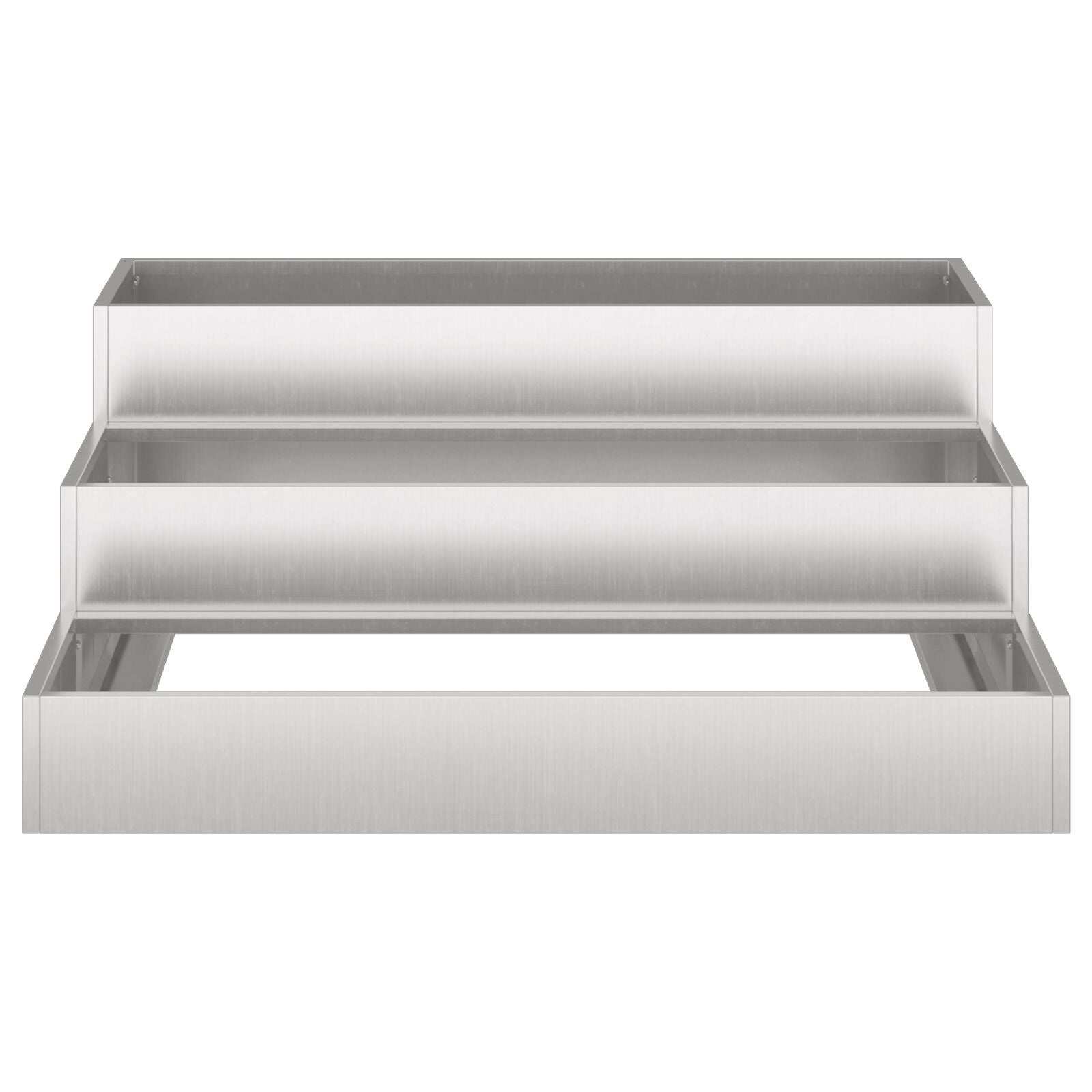 Macetero de jardín de tres niveles 90x90x35 cm Acero inoxidable V9265 Vetonek