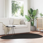Tapis ovale moderne noir polypropylène 140 x 200 cm V6614 Vetonek