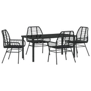 Conjunto de Comedor de Jardín  de 5 Piezas Poliratán Negro V7640 Vetonek