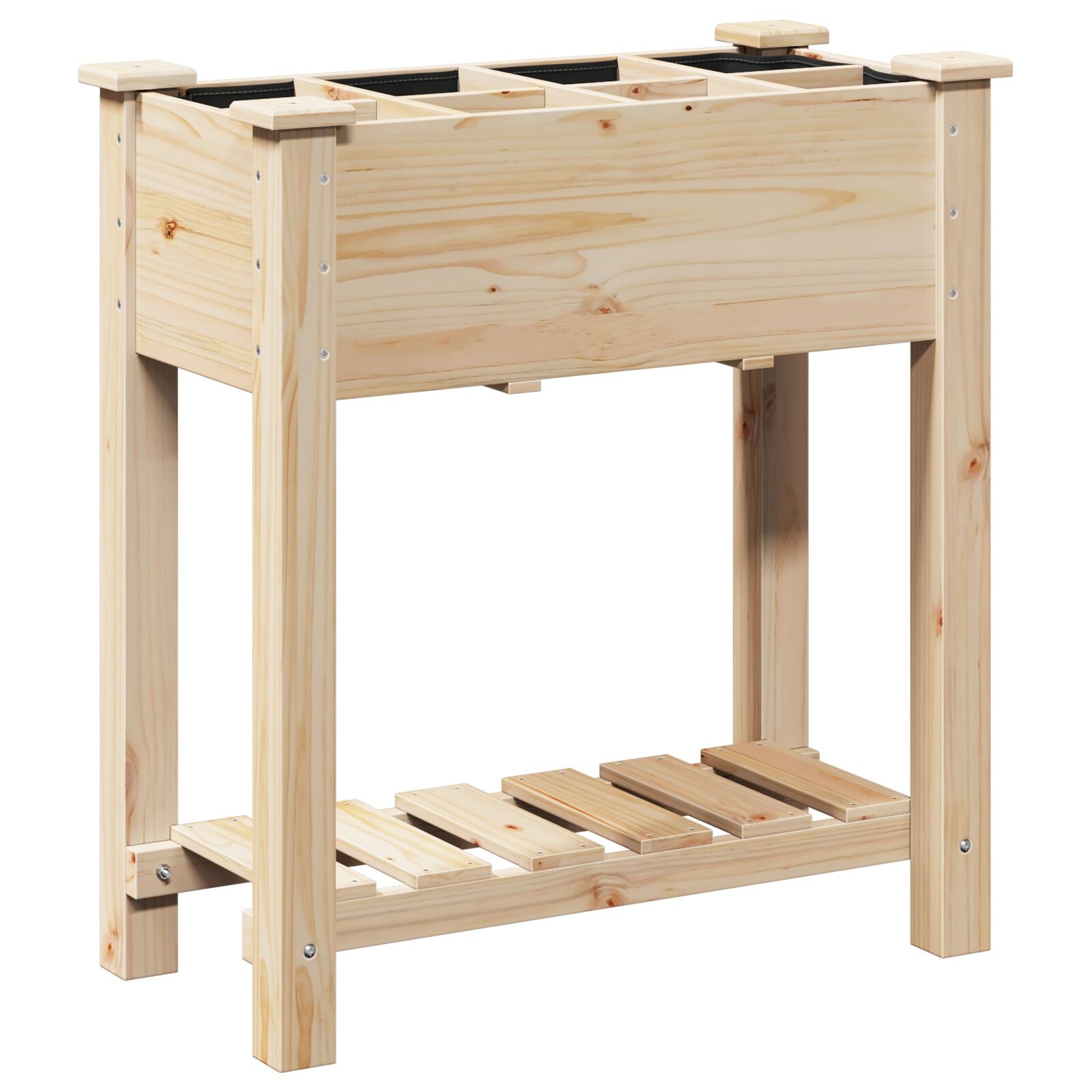 Macetero de Jardín con Rejillas 71x37x76 cm de Madera Sólida de Abeto V0678 Vetonek