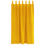 Blackout Curtains with Hanging Ties 2 pcs Mustard Yellow Velvet V3709 Vetonek