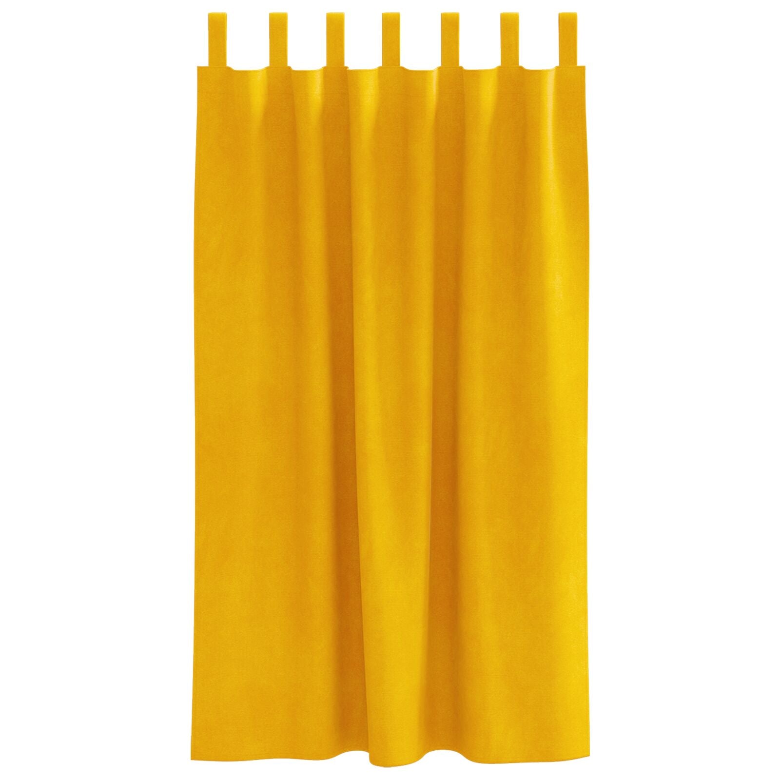 Blackout Curtains with Hanging Ties 2 pcs Mustard Yellow Velvet V3709 Vetonek