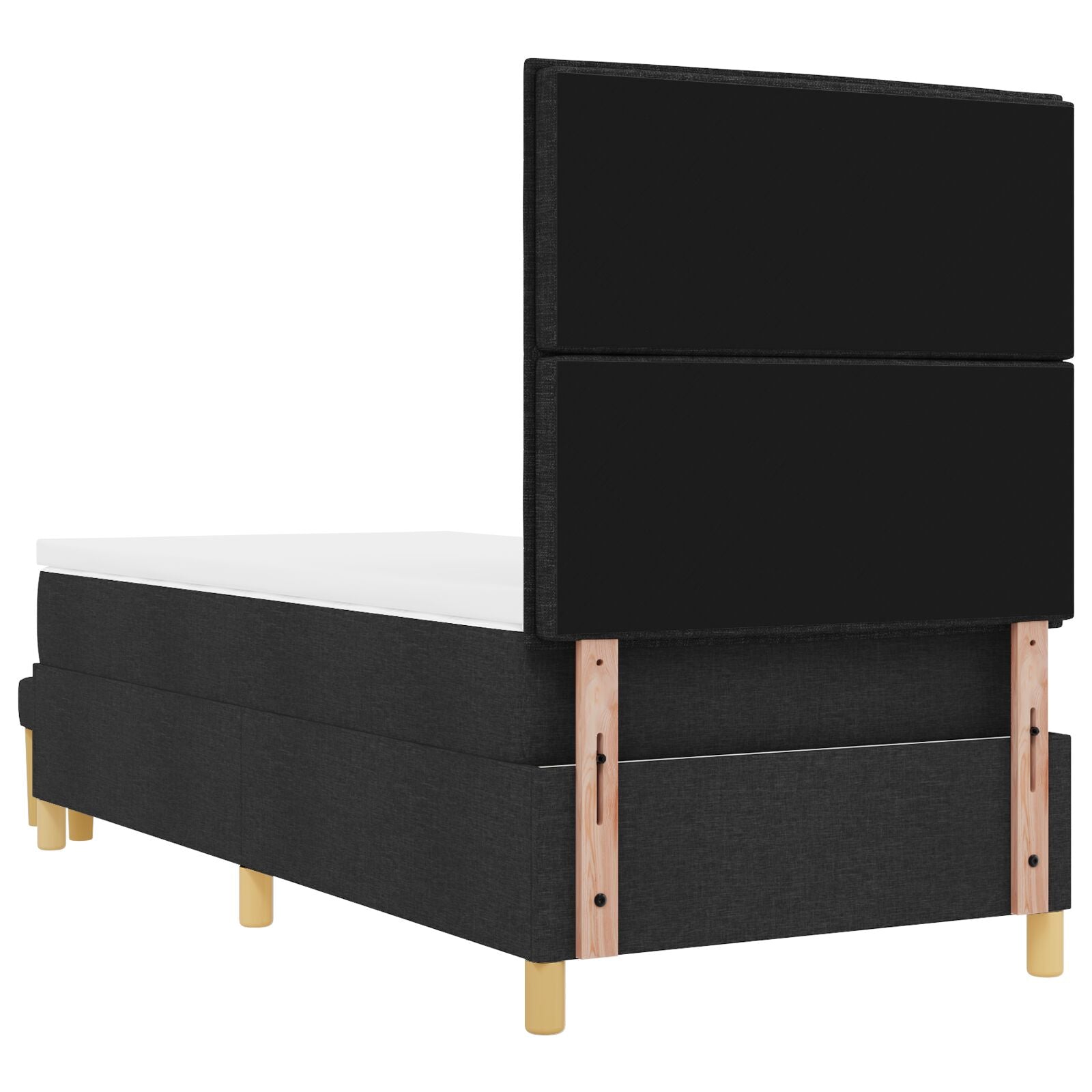 Bed Frame with Mattress Set of 2 Black Fabric 90 x 190 cm V2332 Vetonek