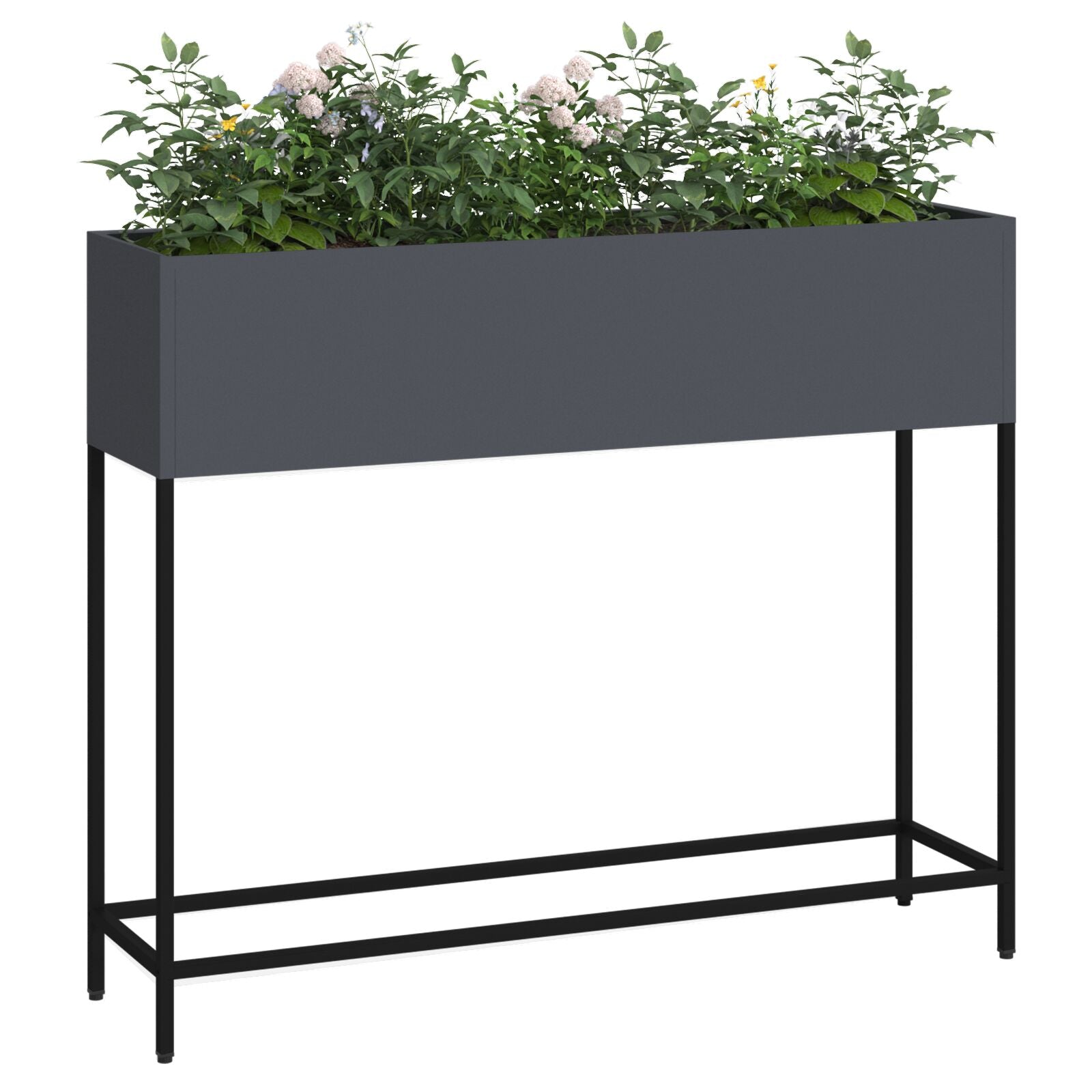 Jardinera Elevada 100x26x82 cm Acero Antracita V9661 Vetonek