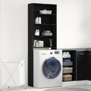 Black Oak Washing Machine Cabinet 64x24x190 cm Technical Wood V0677 Vetonek