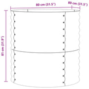 Huerto Elevado - Marrón 80x80x81 cm Acero Galvanizado V3658 Vetonek