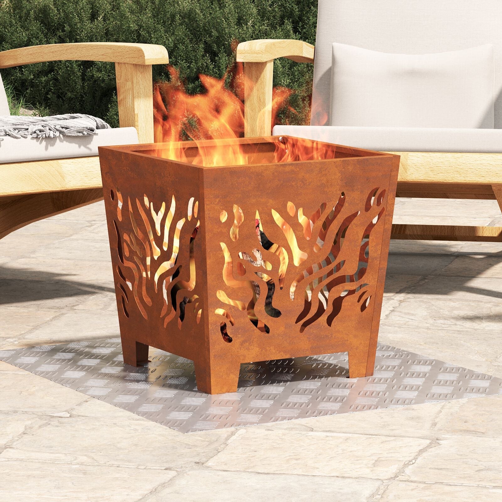 2 pièces de plaques antidérapantes en aluminium à motif damier 70x40 cm V7363 Vetonek