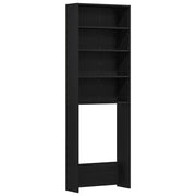 Black Oak Washing Machine Cabinet 64x24x190 cm Technical Wood V0677 Vetonek