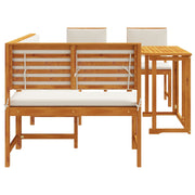 4 Piece Garden Dining Set with Cushions - Solid Acacia Wood V2133 Vetonek