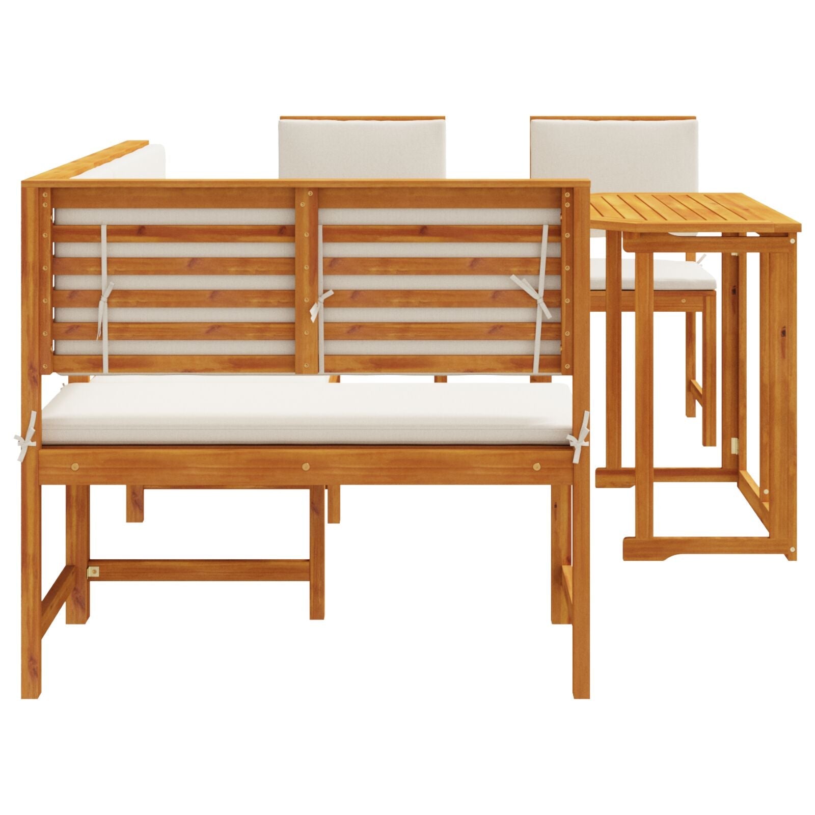 4 Piece Garden Dining Set with Cushions - Solid Acacia Wood V2133 Vetonek