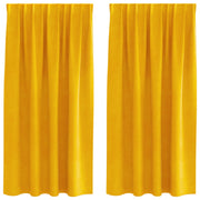 Blackout Curtains with top tape 2 pieces Mustard Yellow Velvet V3655 Vetonek