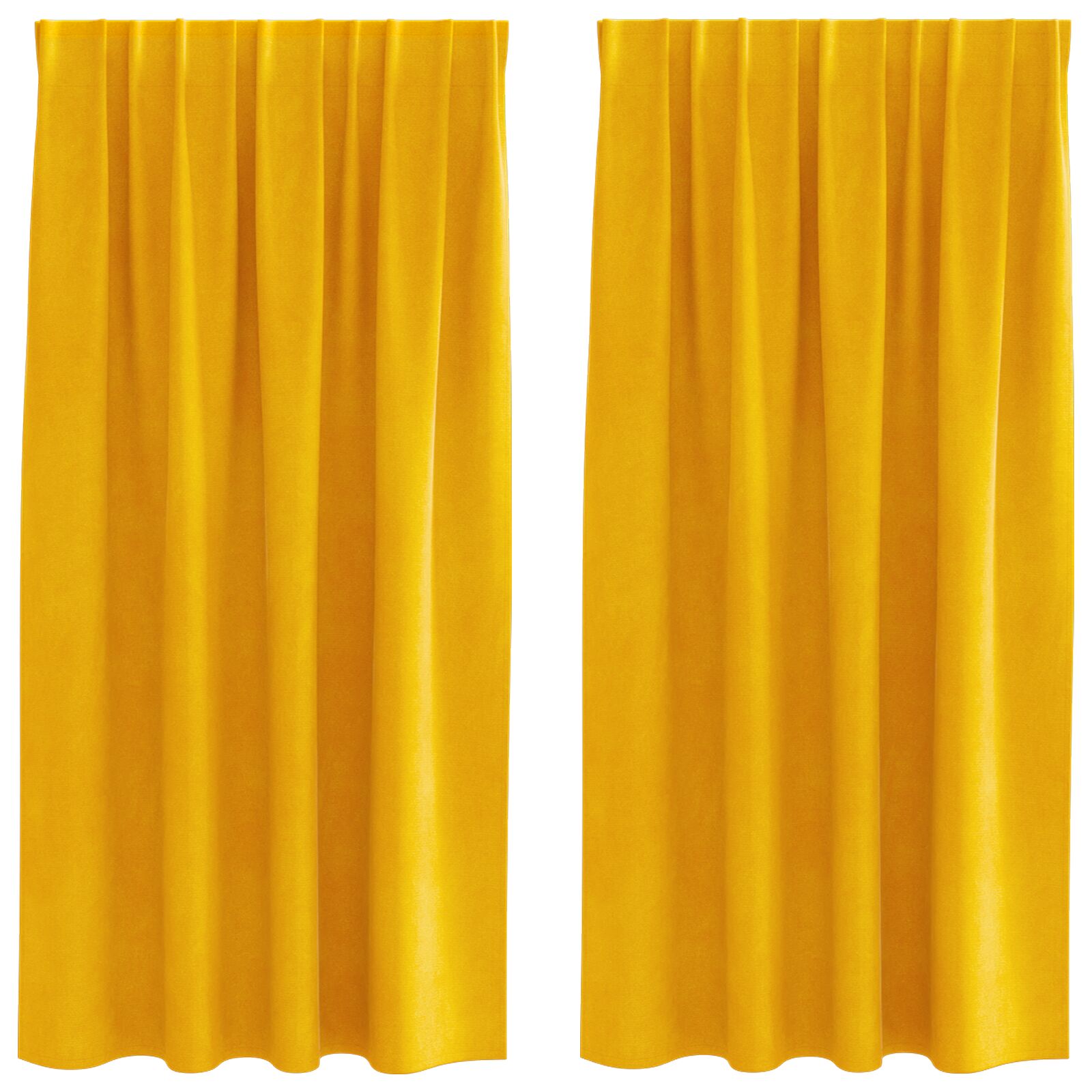 Blackout Curtains with top tape 2 pieces Mustard Yellow Velvet V3655 Vetonek