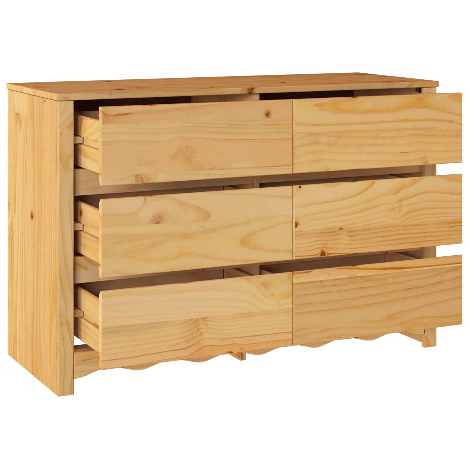 Cómoda ""DRAMMEN"" 111x43x73,5 cm de Madera Sólida de Pino V7064 Vetonek