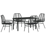 Set de Comedor de Jardín de 5 Piezas Poliratán Negro V7633 Vetonek