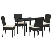 Conjunto de Comedor de Jardín  5 Piezas Negro Poliratán V1472 Vetonek