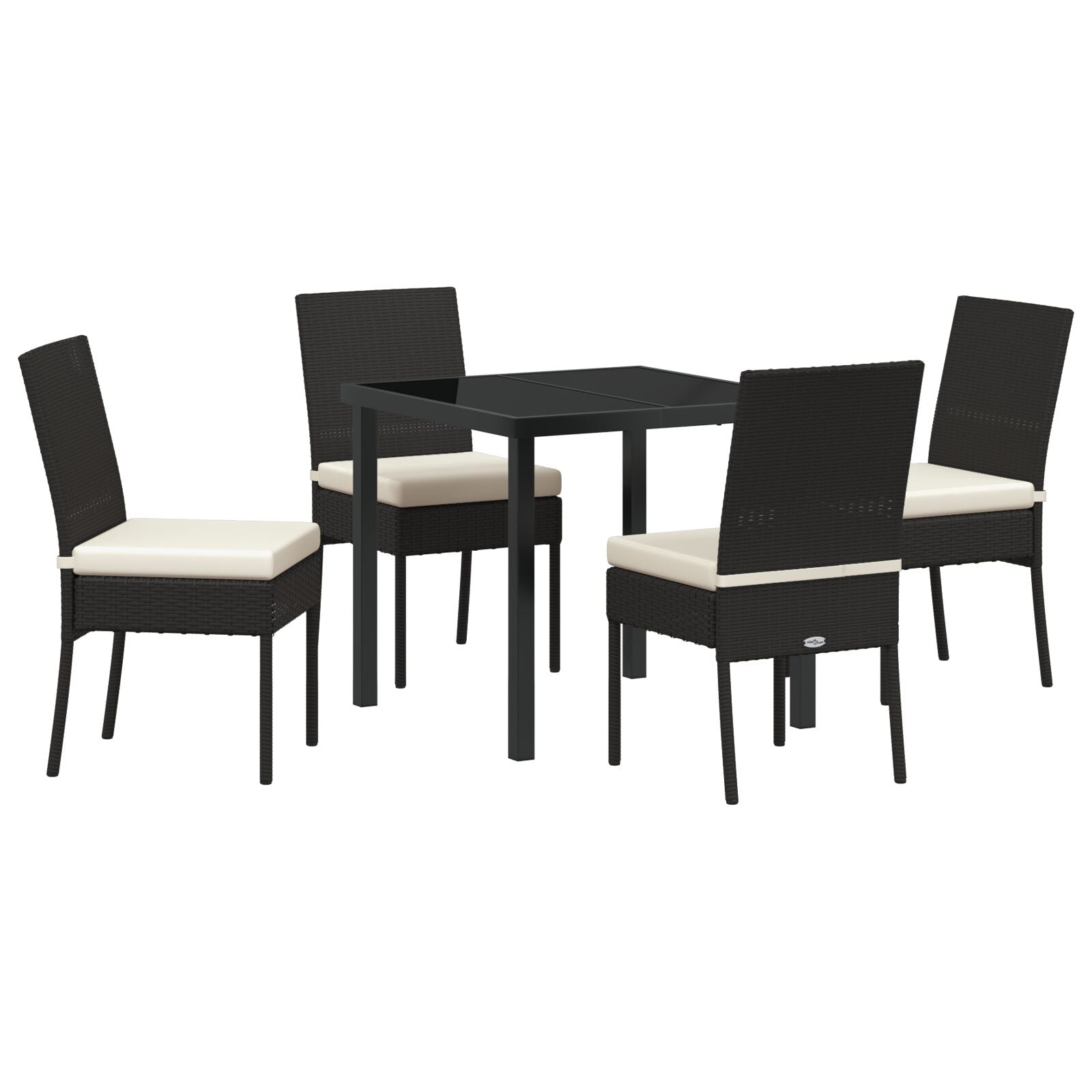 Conjunto de Comedor de Jardín  5 Piezas Negro Poliratán V1472 Vetonek