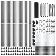 Clôture en fil soudé avec 7 poteaux à brides gris 0,5x100 m acier V7725 Vetonek