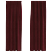 Blackout Curtains with top tape 2 pcs Wine Red Velvet V3969 Vetonek
