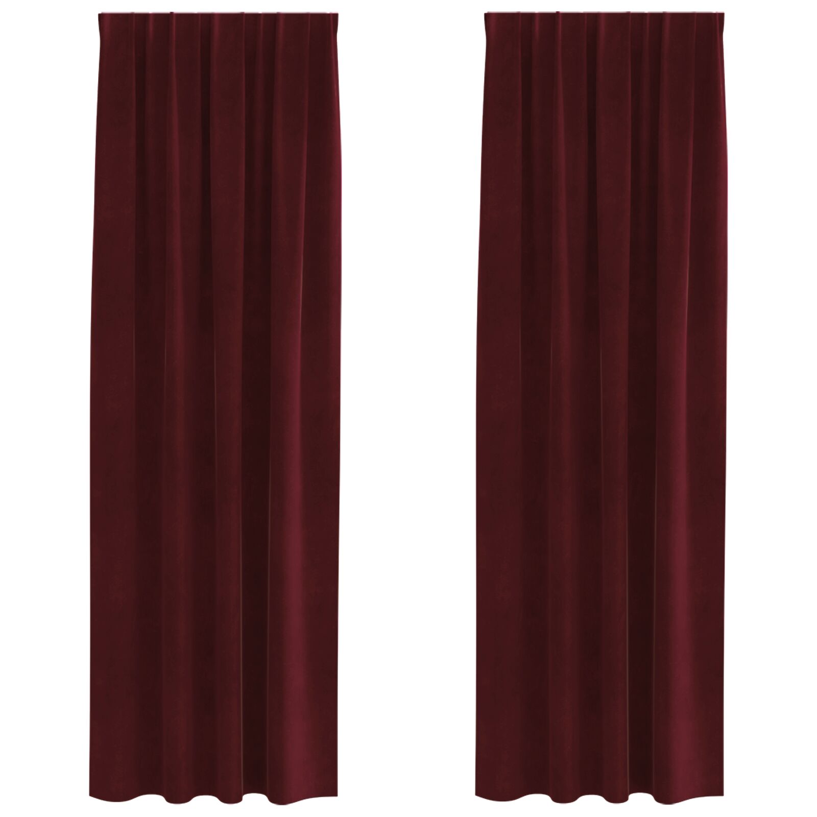 Blackout Curtains with top tape 2 pcs Wine Red Velvet V3969 Vetonek