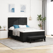 Box Spring Bed with Mattress and Black Bench 160x200 cm Fabric V0512 Vetonek