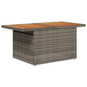 Conjunto de Comedor de Jardín de 6 Piezas con Cojines Gris Poliratán Acacia V8897 Vetonek