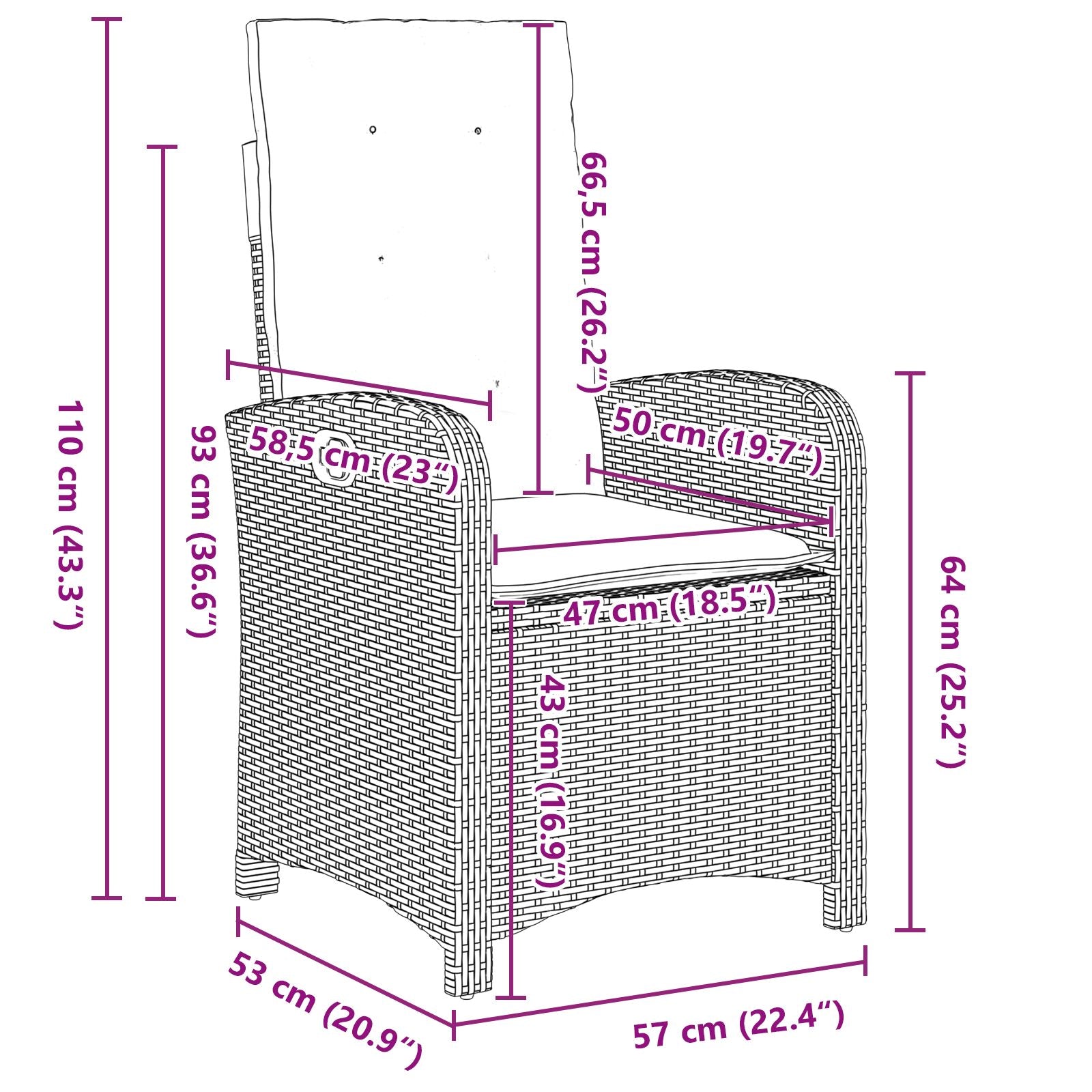Conjunto de Comedor de Jardín de 5 Piezas  con Cojines Poliratán Negro V1815 Vetonek