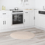 Alfombra Shaggy con respaldo de látex Crema ø90 cm V9110 Vetonek