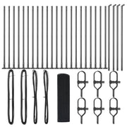 Cerca de Malla Soldada  con 13 Postes con Bridas Gris 0.4x50 m de Acero V7381 Vetonek