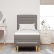 Box Spring Bed with Mattress and Taupe Bench 90x190 cm Fabric V2356 Vetonek