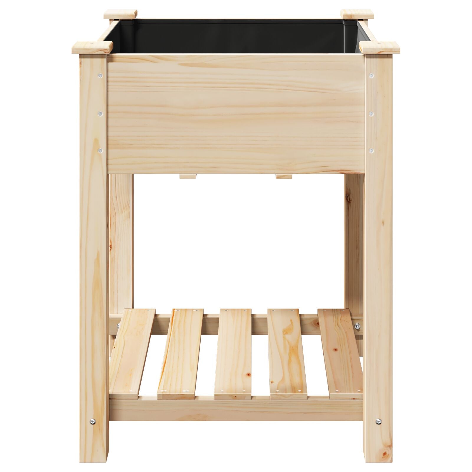 jardinera con estante 60x60x76 cm de madera maciza de abeto V0654 Vetonek