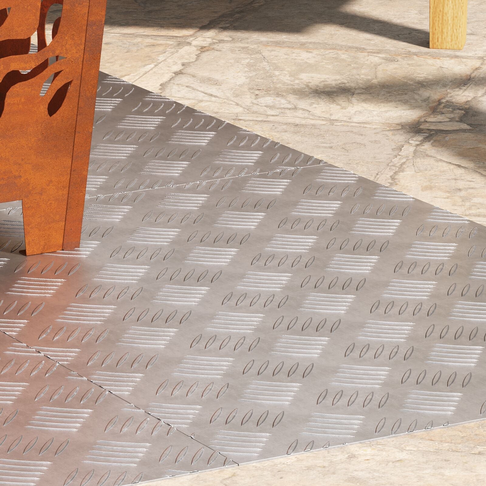 Plaques antidérapantes en aluminium à carreaux, 4 pièces, 70x50 cm V7615 Vetonek