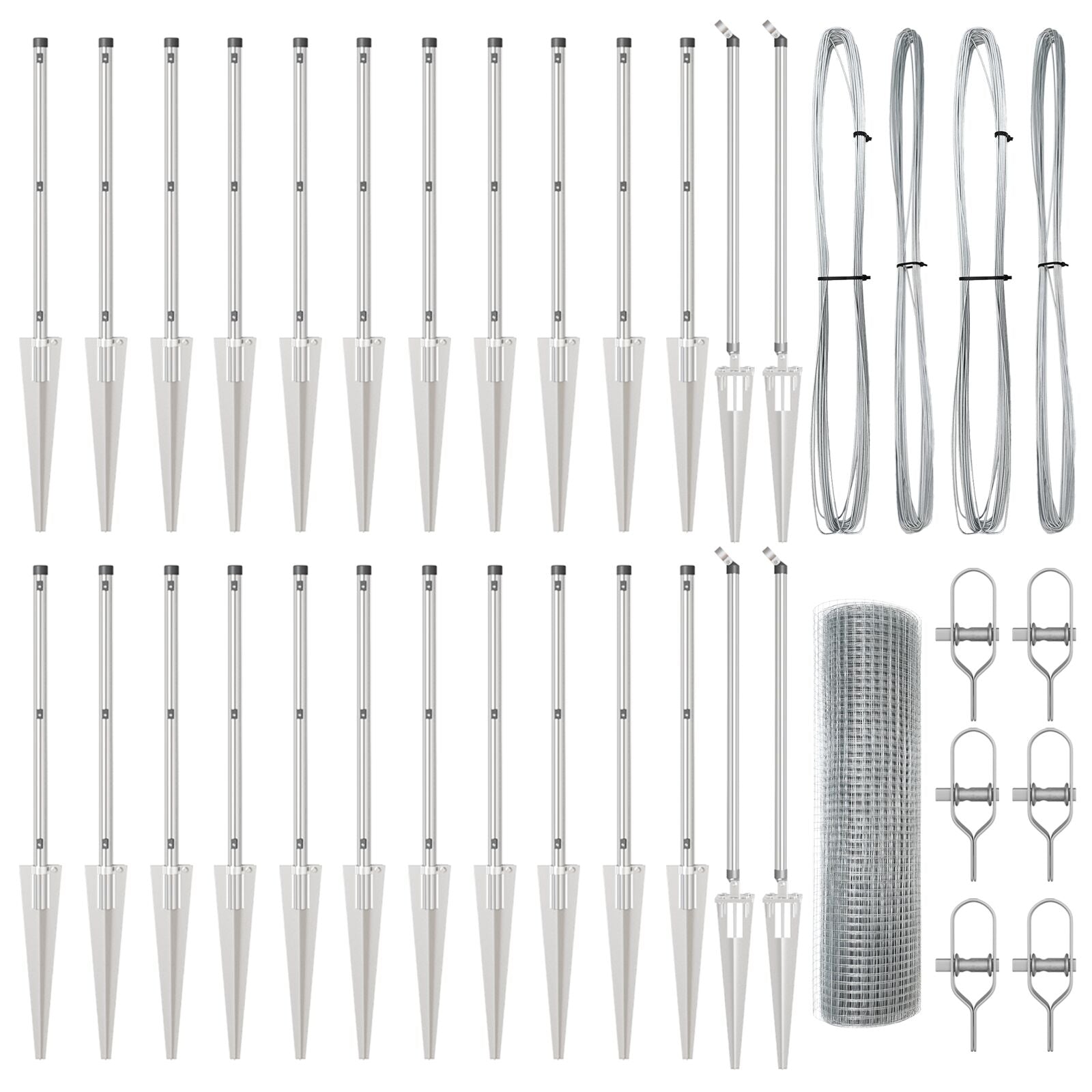Cerca de Malla Soldada  con 13 Postes de Picos 0.5x50 m Acero Galvanizado V1488 Vetonek