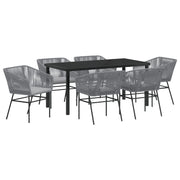 Set de Comedor de Jardín  de 2 Piezas con Cojines Gris Poliratán V8562 Vetonek