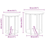 Mesa lateral 2 pcs de madera vieja, madera ingeniada y metal V4382 Vetonek