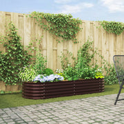 Huerto Elevado para el Jardín, Marrón, 240x80x44 cm, de Acero Galvanizado V3689 Vetonek