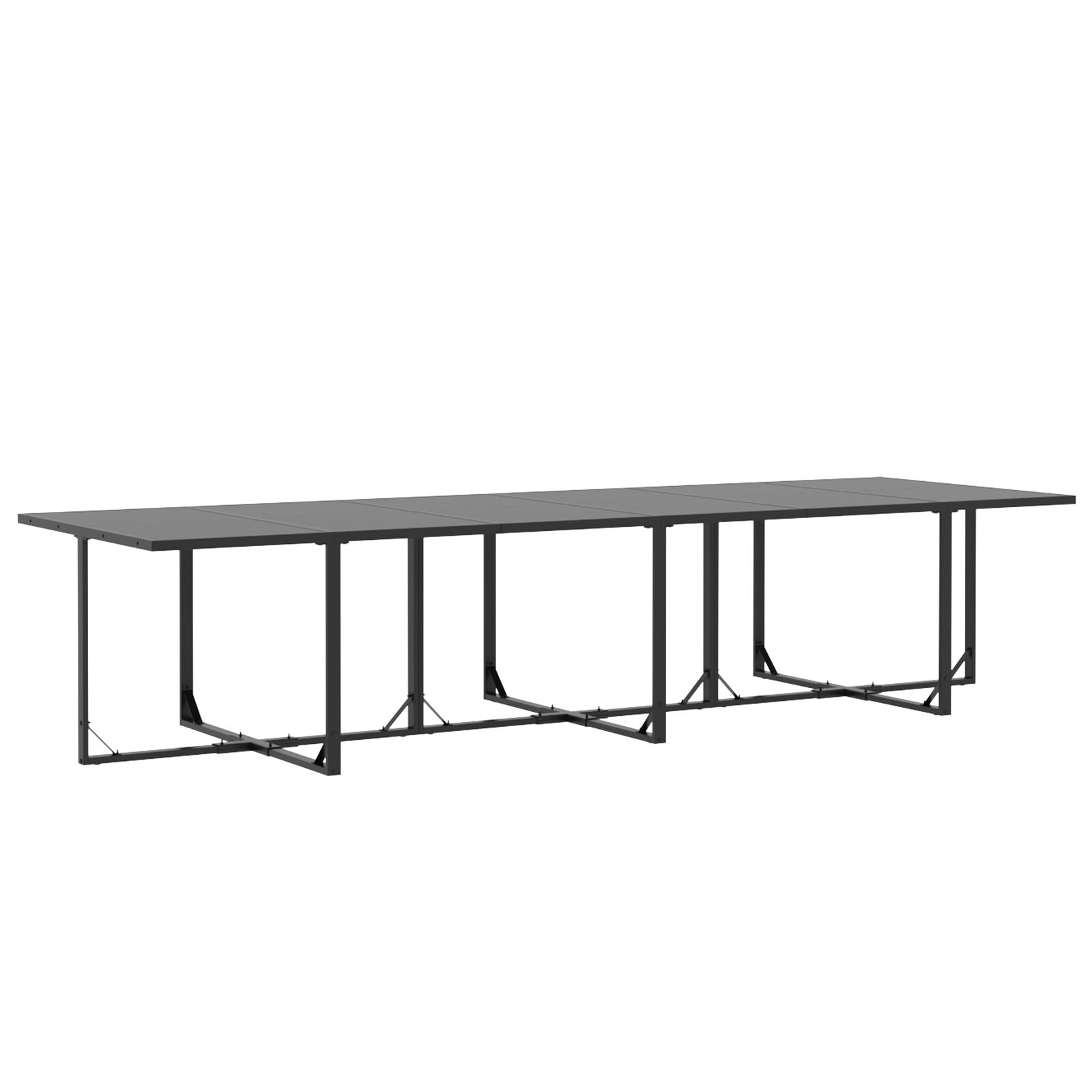 Set da pranzo da giardino 13 pezzi con cuscini in acciaio e rattan sintetico V1705 Vetonek