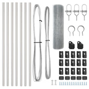 Fence Post Set Set of 2 Galvanized Steel 10 x 0.5 m V7245 Vetonek