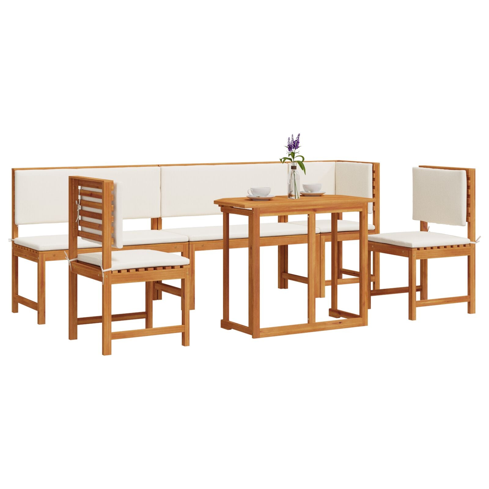 6-Piece Garden Dining Set with Solid Acacia Wood Cushions V2294 Vetonek