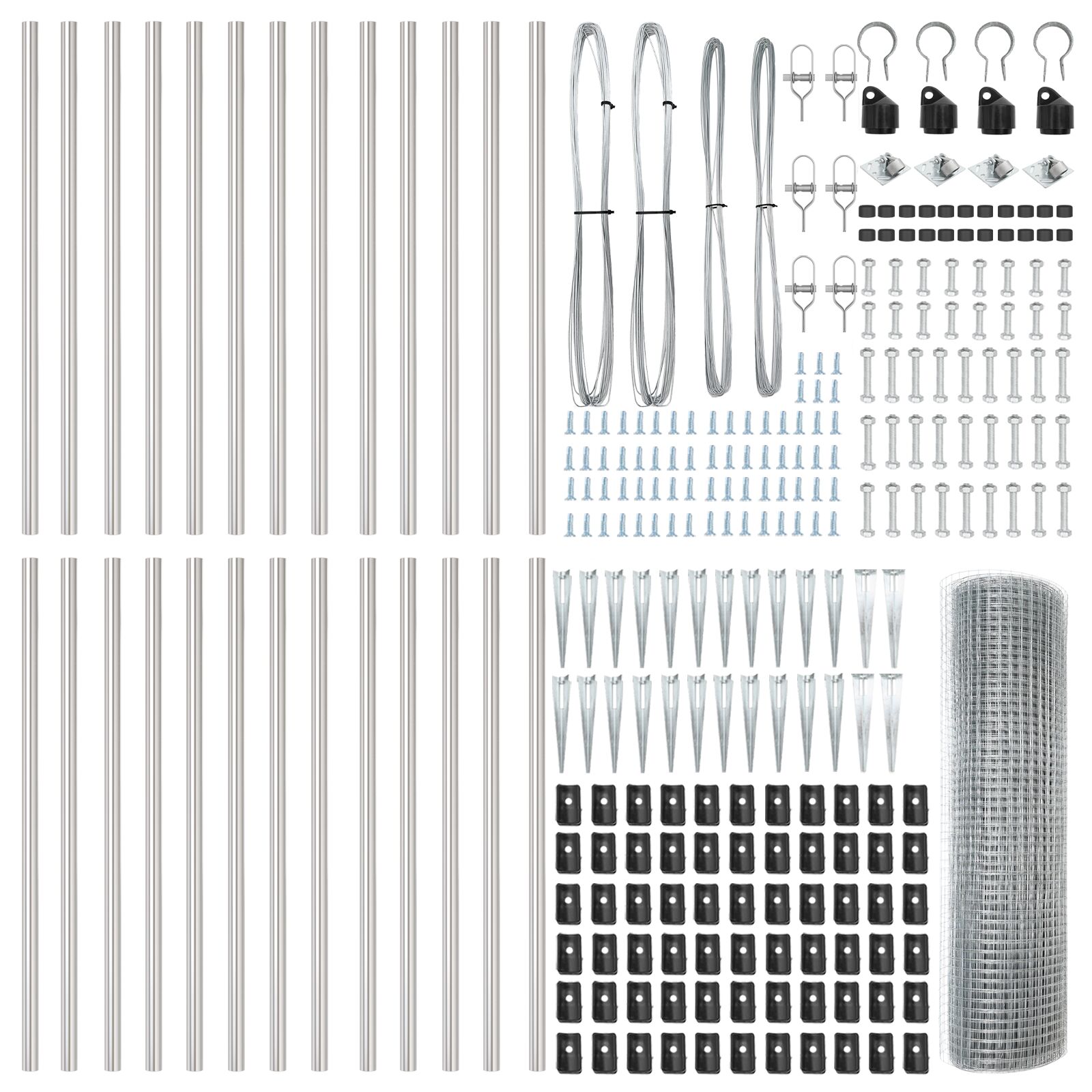 Cerca de Malla Soldada  con 13 Postes de Picos 0.5x50 m Acero Galvanizado V1488 Vetonek