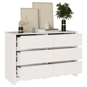 Comoda ""DRAMMEN"" Blanca 111x43x73,5 cm de Madera Sólida de Pino V7071 Vetonek