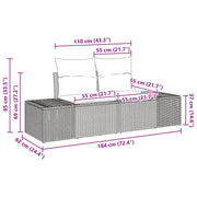 Conjunto de sofá de jardim de 7 peças com almofadas bege Polyrattan Acacia V0946 Vetonek